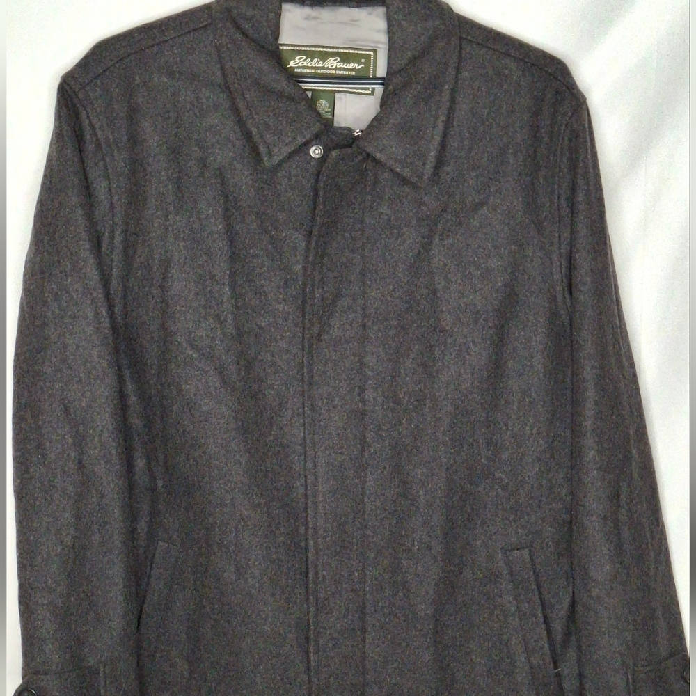 Eddie Bauer Vintage Wool Blend Peacoat Size Large